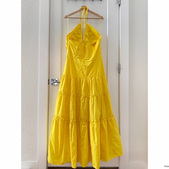 Prabal Gurung for JCPenney Sleeveless Maxi Dress Plus Yellow Tier Ruffle Size 18 - Picture 3 of 7